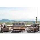 Homemotion - Nusadua Natural Low Teak Design Couchtisch im Freien Viadurini