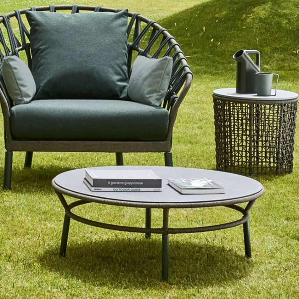 Niedriger Tisch Platte aus HPL oder Keramik Made in Italy - Emmacross von Varaschin Viadurini