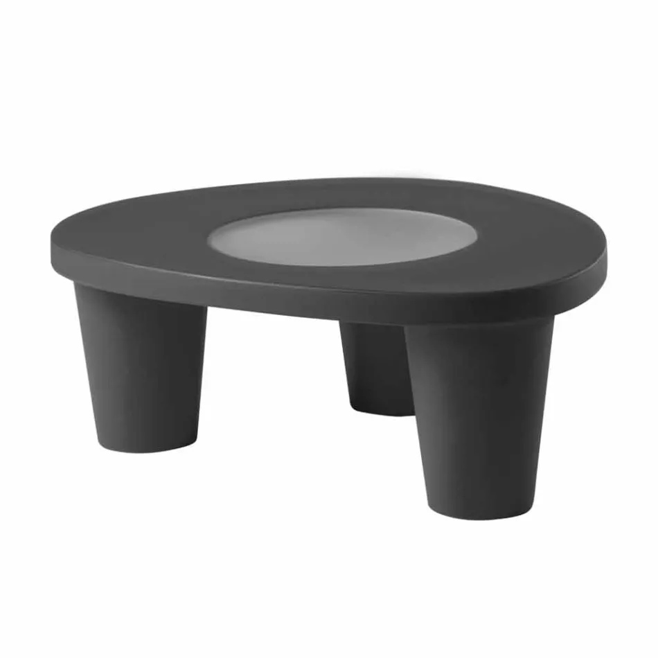Niedriger Tisch Low Slide Lita Tisch Polyethylen und Glas aus Italien Viadurini
