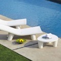 Niedriger Garten-Couchtisch aus Polyethylen und Glas Slide Low Lita Table