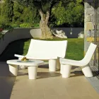 Niedriger Tisch Low Slide Lita Tisch Polyethylen und Glas aus Italien Viadurini