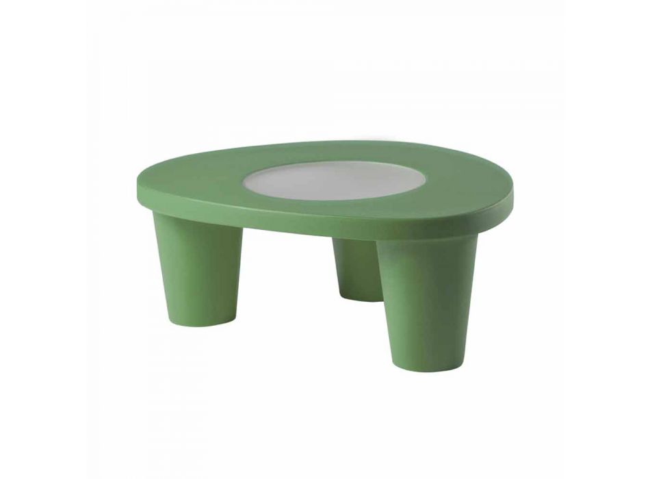 Niedriger Tisch Low Slide Lita Tisch Polyethylen und Glas aus Italien Viadurini