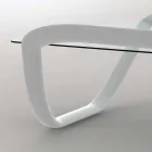 Weiße Tabelle modernes Design in Glas und Adamantx® Continuum Viadurini