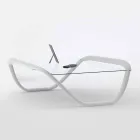 Weiße Tabelle modernes Design in Glas und Adamantx® Continuum Viadurini