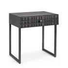 Nachttisch aus Stahl und Mangoholz im ethnischen Design - Mireo Viadurini