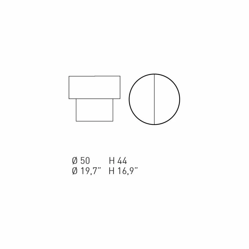 Runder Nachttisch mit modernem Design in Bordeaux oder Blue Wood - Vinnie Viadurini