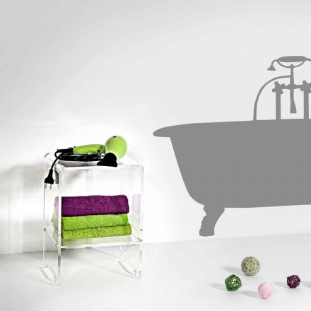 Mimi moderner Design transparenter Couchtisch / Nachttisch, made in Italy Viadurini