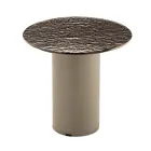 Couchtisch mit Metallgestell und Ø45 cm Spiegel- oder Glasplatte - Flaminia Viadurini