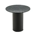 Couchtisch mit Metallgestell und Ø45 cm Spiegel- oder Glasplatte - Flaminia Viadurini