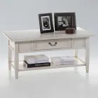 Couchtisch mit Schublade und Regal aus patiniertem Holz, hergestellt in Italien – Tuoni Viadurini