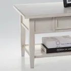 Couchtisch mit Schublade und Regal aus patiniertem Holz, hergestellt in Italien – Tuoni Viadurini