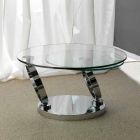 Tisch mit zwei runden Spitzen beweglichen Synchronized Glas Chieti Viadurini