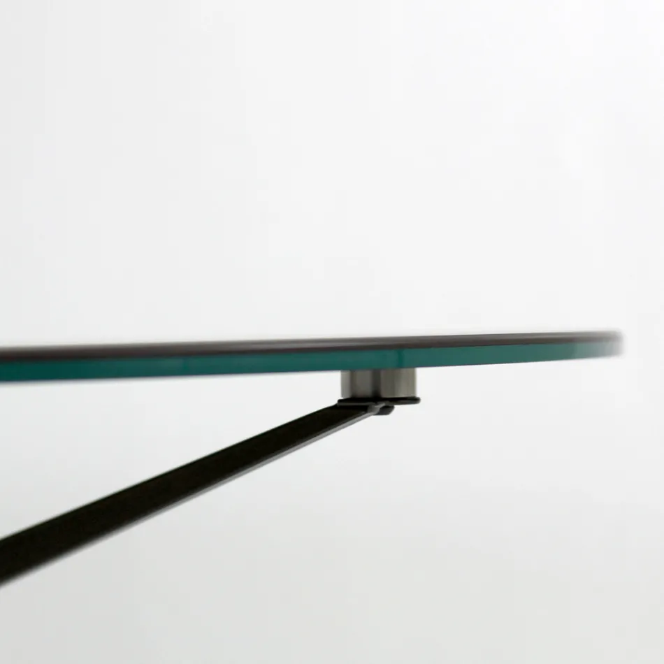 Couchtisch mit runder Platte aus Steinzeug, hergestellt in Italien – Siste Viadurini