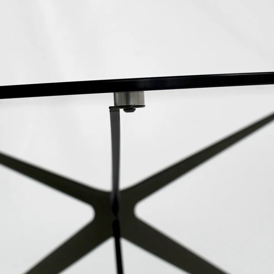 Couchtisch mit runder Platte aus Glas, hergestellt in Italien – Siste Viadurini