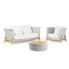 Teak und Seil Garten Beistelltisch - Arjuna Viadurini