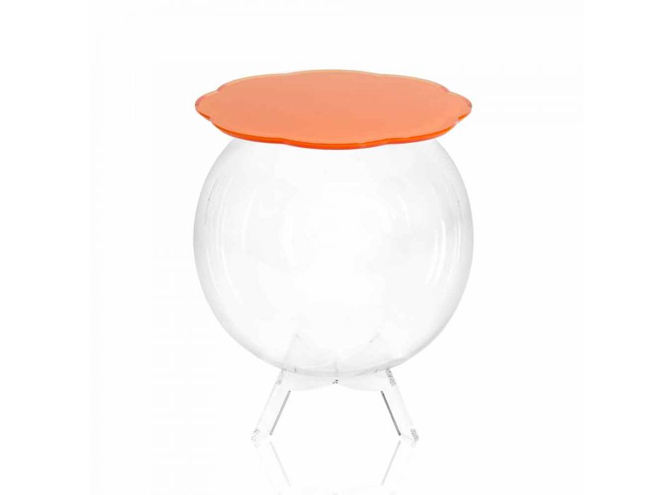 Kaffeetisch / runder orange Biffy Behälter, modernes Design Viadurini
