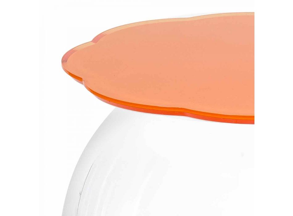 Kaffeetisch / runder orange Biffy Behälter, modernes Design Viadurini