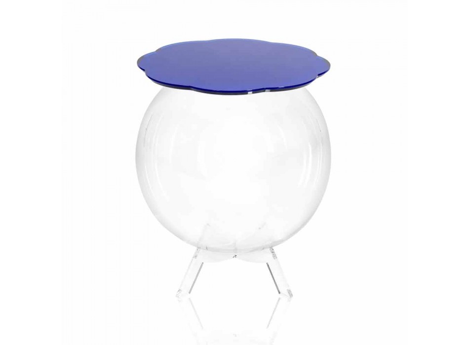 Blauer runder Tisch / Container Biffy, modernes Design made in Italy Viadurini