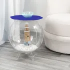 Biffy blauer runder Couchtisch / Container, modernes Design made in Italy Viadurini