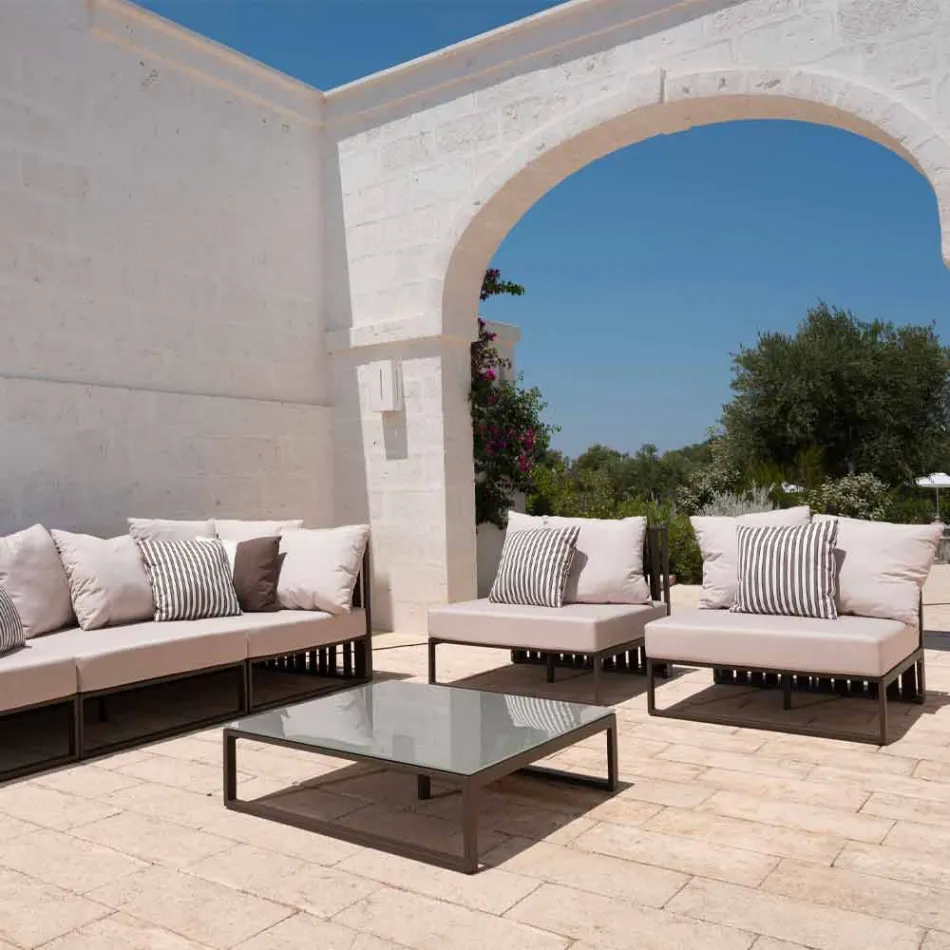 Square Design Outdoor Beistelltisch 2 Abmessungen 3 Oberflächen - Julie Viadurini