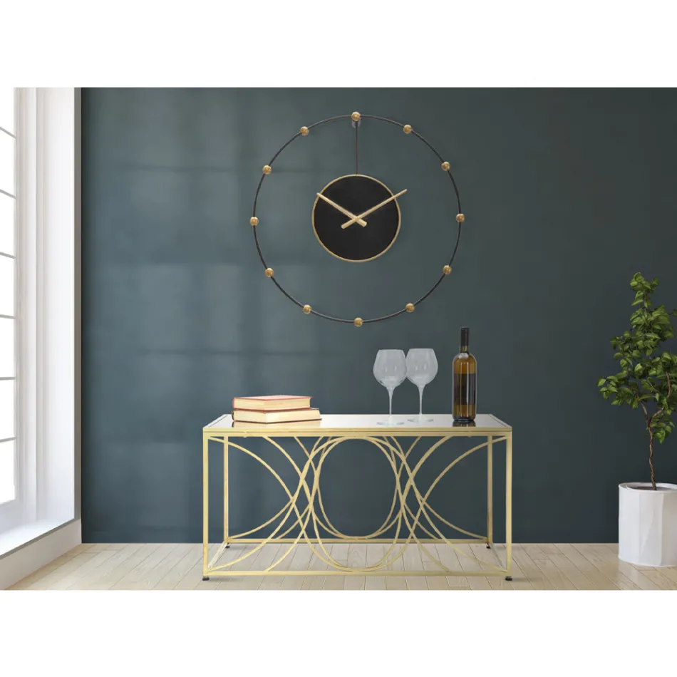 Couchtisch mit Spiegelplatte und Eisenstruktur - Emilia Viadurini