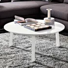 Couchtisch mit runder Platte aus lackiertem Mdf Made in Italy - Tobiko Viadurini