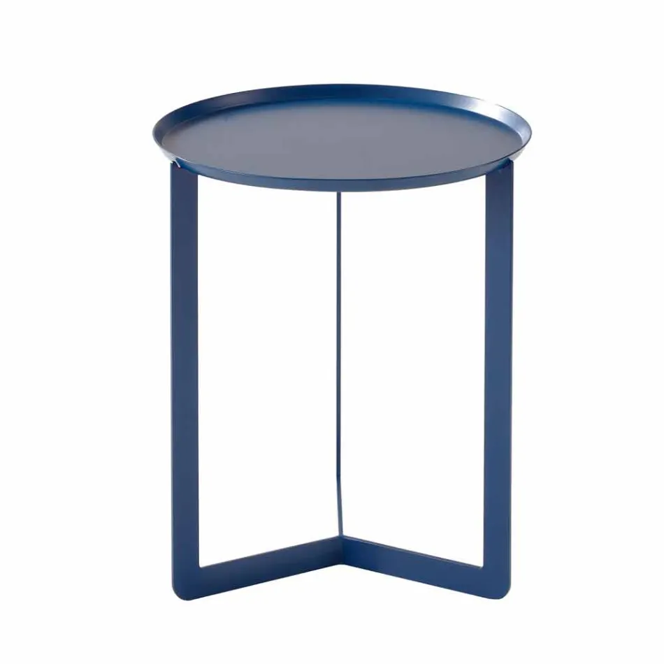 Runder Design-Couchtisch für Wohnzimmer aus farbigem Metall - Stephane Viadurini