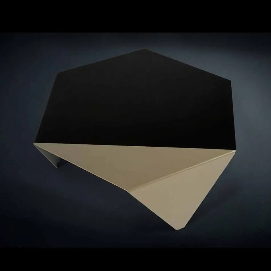 Couchtisch in zweifarbigen Metalldesign Kaffee Laser geschnitten Ruche Viadurini