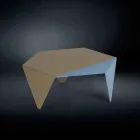 Couchtisch in zweifarbigen Metalldesign Kaffee Laser geschnitten Ruche Viadurini