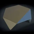 Couchtisch in zweifarbigen Metalldesign Kaffee Laser geschnitten Ruche Viadurini