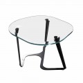 Handgefertigter Couchtisch aus Glas und Stahl Made in Italy - Marbello