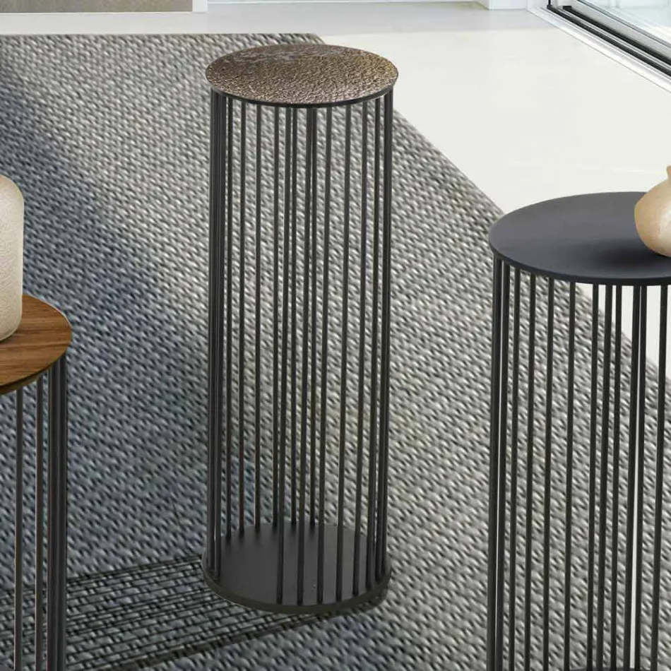 Couchtisch aus geschmiedetem Kristall und Metall Made in Italy - Montebianco Viadurini