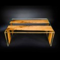 Couchtisch aus Holz und Glas 120 cm Venezia 