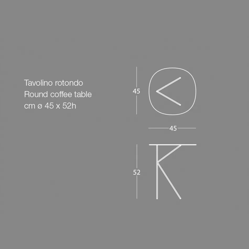 Runder Couchtisch aus Metall, Design in verschiedenen Farben und 2 Größen - Olesya Viadurini