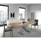 Moderner umwandelbarer Couchtisch aus Holz und Metall Made in Italy - Fabio Viadurini