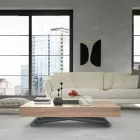 Moderner umwandelbarer Couchtisch aus Holz und Metall Made in Italy - Fabio Viadurini