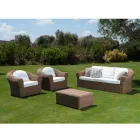 Garten Couchtisch aus gewebtem synthetischem Rattan - Yves Viadurini