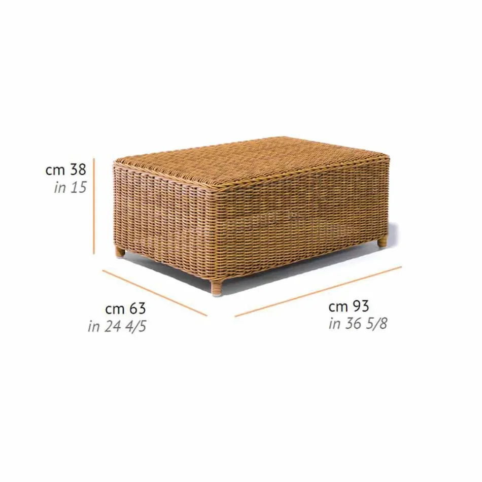 Garten Couchtisch aus gewebtem synthetischem Rattan - Yves Viadurini