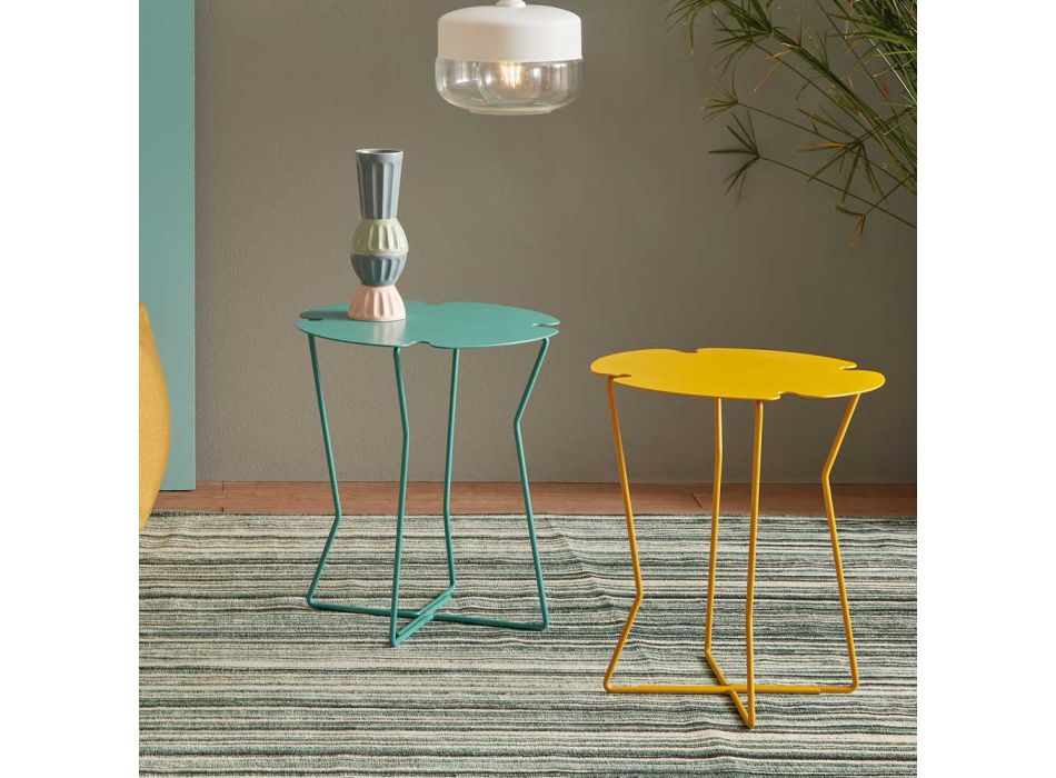Couchtisch für Wohnzimmer aus Metall, Design in verschiedenen Farben - Kathrin Viadurini