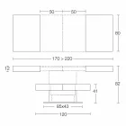 Transformierbarer Couchtisch mit Mörtel-Effekt-Platte Made in Italy - Romantisch Viadurini