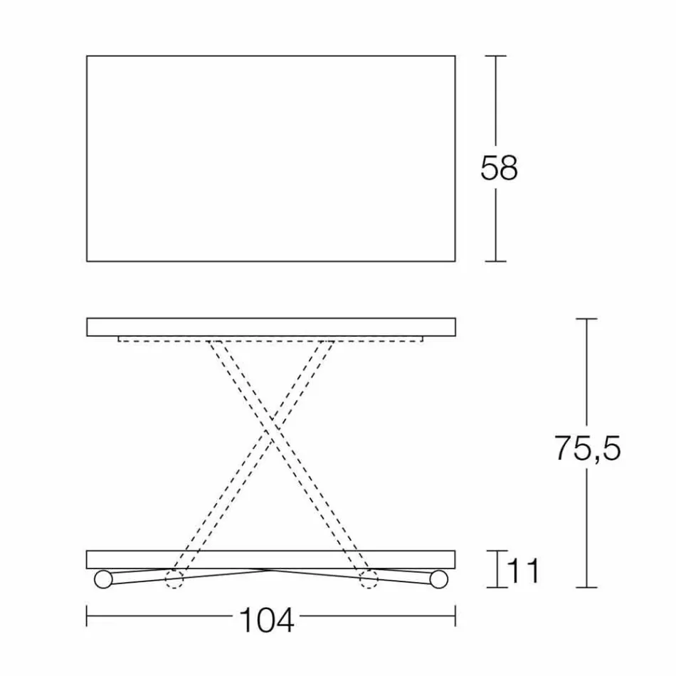 Couchtisch Cabrio in einen Made in Italy Design Küchentisch - Genio Viadurini