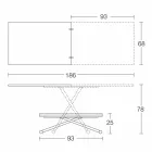 Moderner umwandelbarer Couchtisch aus Holz und Metall Made in Italy - Gabri Viadurini
