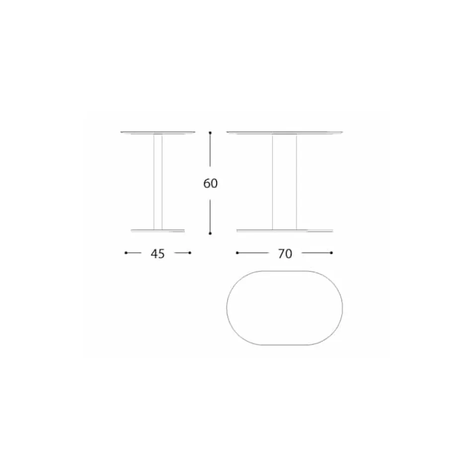 Outdoor-Couchtisch aus Aluminium und Stahl Made in Italy - Plinto von Varaschin Viadurini