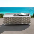 Outdoor-Couchtisch aus Aluminium und handgewebtem Stoff - Reda Viadurini