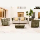 Outdoor-Couchtisch aus Aluminium und gewebtem Stoff - Eugene Viadurini