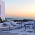 Hochwertiger Couchtisch aus farbigem Metall für den Außenbereich Made in Italy - Karol Viadurini