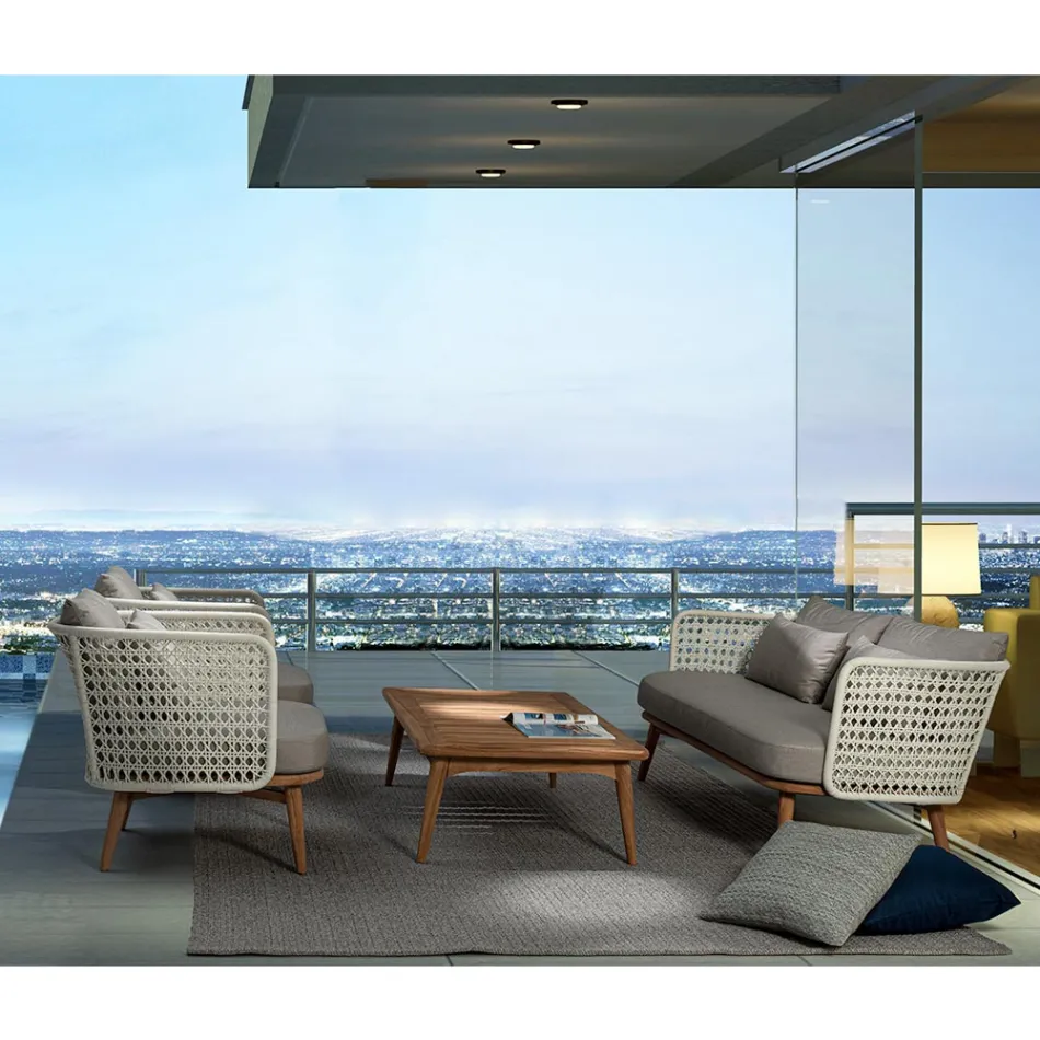 Homemotion Modern Teakholz Tisch im Freien - Luanaedmea Viadurini