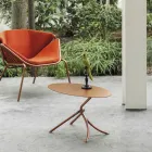 Feiner Outdoor-Couchtisch aus lackiertem Metall, hergestellt in Italien – Lübeck Viadurini