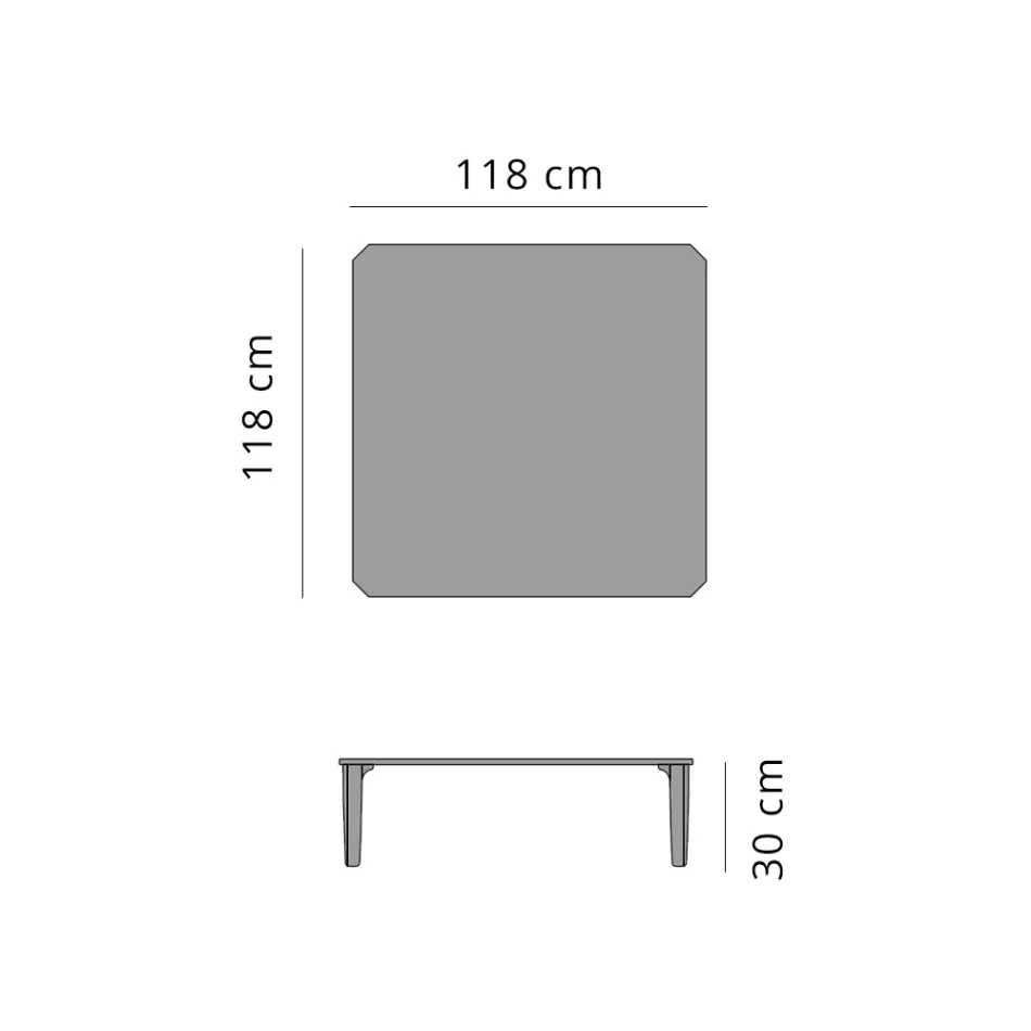 Quadratischer Couchtisch für den Außenbereich aus Aluminium und hochwertigem Steinzeug – Filomena Viadurini