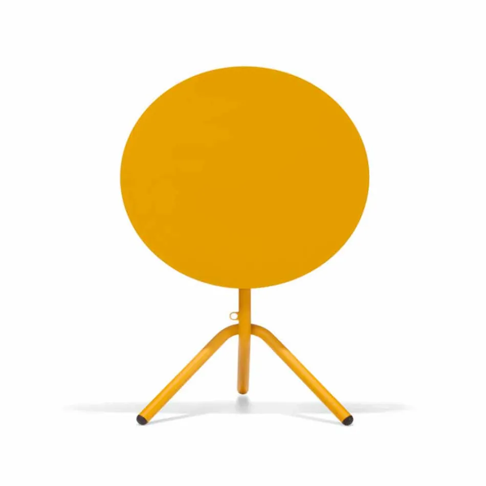 Runder Tisch aus Metall und Blech für den Außenbereich Made in Italy - Alberic Viadurini